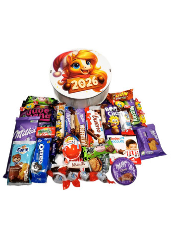 Подарок №43-1 Milk & Kinder "Подарок для чемпиона" 860г (21х21х9 см, в деревянной коробке) Унікальна цукерка (372656474)