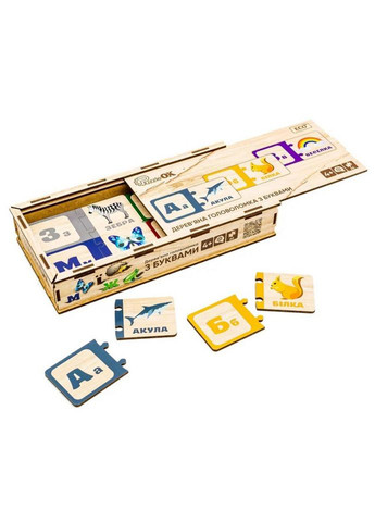 Деревянная детская головоломка с буквами Puz-22335. PuzzleOK (364906345)