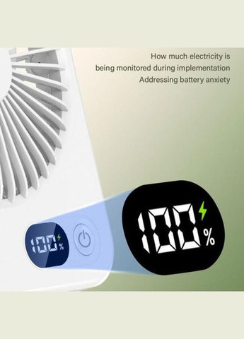 Вентилятор настольный аккумуляторный USB с дисплеем, портативный бездротовой Hofmy Po Fanu (351563220)