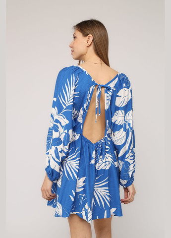 Синее платье собранное по талии, женское цвет синий cb-00275501 Yuki