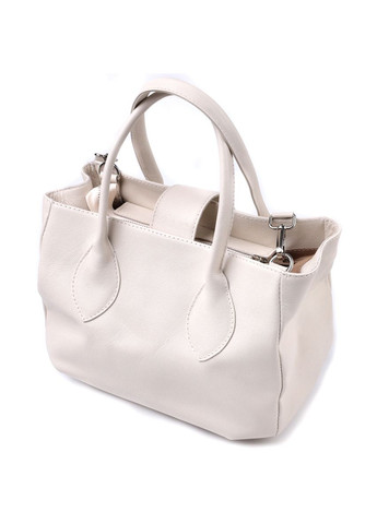 Деловая женская сумка с двумя ручками из натуральной кожи 22830 Бежевая. Shvigel (331907503)