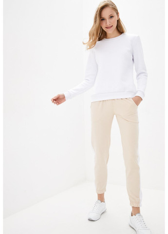 Белый женский однотонный свитшот на флисе (hb97456) HiBrand без декора (364194597)