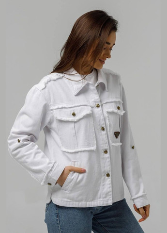 Белая демисезонная джинсовая куртка YLANNI