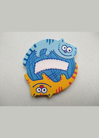 Персонализированный керамический магнит «Играющие котята» (голубой клубочек) Коти&Ангели (301533111)