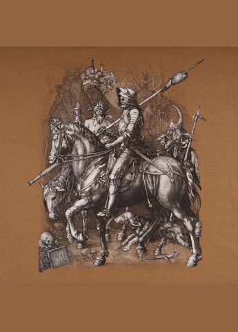 Футболка с рисунком Рыцарь, смерть и дьявол Coyote Brown P1G (329901778)