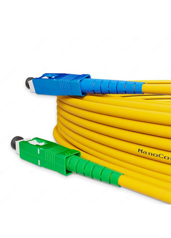 Патч-корд оптический SC/UPC-SC/APC Желтый LSZH, Singlemode G.652.D (SM), Simplex, 3мм - 15 м NanoConnect (299337789)