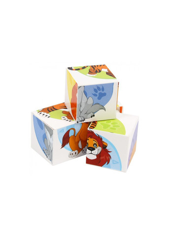 Дитячи ігрові Кубики-пазли Дикі тварини на 4 елементи Білий (46950884) ТехноК (371191506)