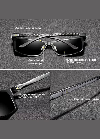 Мужские поляризационные солнцезащитные очки N7021 Black Gray KINGSEVEN (303401645)