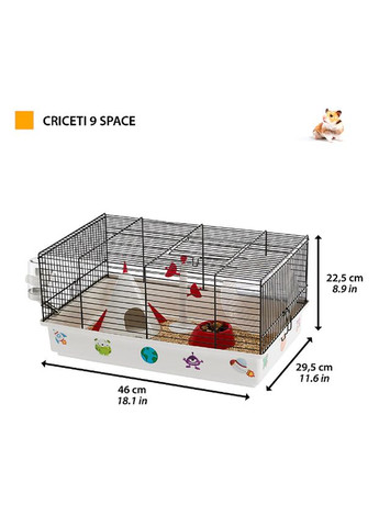 Клітка для гризунів Criceti 9 Space 46 х 29.5 х 23 см біла 57009060 Ferplast (268547969)