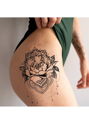 Тату "Пион с мандалой" Tattooshka (303140586)