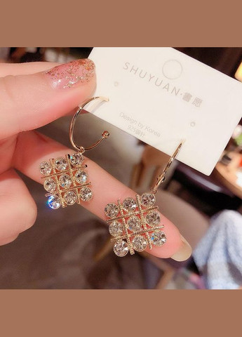 Вечерние прямоугольные серьги в стразах, 4679 Fashion Jewelry (336950128)