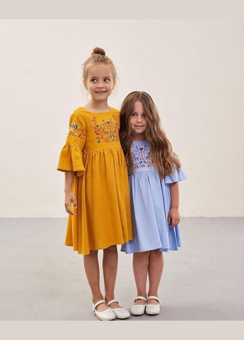 Гірчична сукня вишиванка для дівчинки зайчик гірчична (359472860)