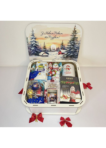 Новогодний подарочный набор в деревянной коробке с кружкой No Brand (371690229)