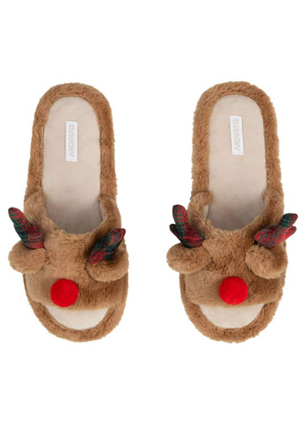 Коричневые обувь домашняя christmas 36/37 размер, 100% полиэстер, подошва 100% резина, коричневый art2536db Ardesto