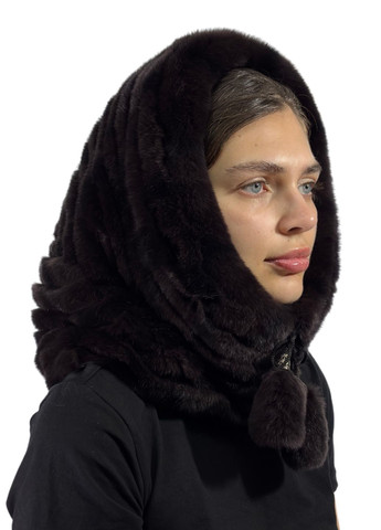 Жіночий хутряний капюшон на голову з натурального хутра кролика Меховой Стиль Труба (347317335)