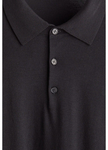 Чорний демісезонний чоловічий светр polo regular fit (58559) м чорний H&M