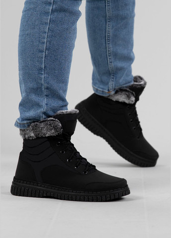 Дутики жіночі з хутром на шнурівку чорні (ЛБ 5) Lika (307115459)