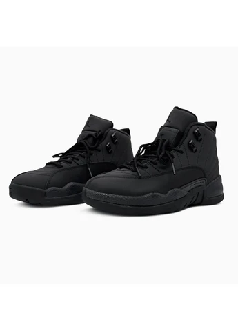 Черные летние кроссовки nike air jordan 12 black найк аир джордан No Brand