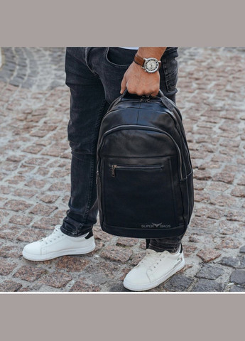 Шкіряний чоловічий рюкзак для ноутбука та поїздок чорний D3-93438 Tiding Bag (334740351)