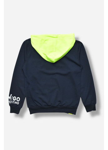 Кофта дитяча для хлопчика темно-синього кольору з принтом Let's Shop (365589433)