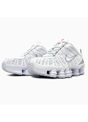 Белые демисезонные кроссовки мужские nike shox tl white / silver найк шокс тл No Brand