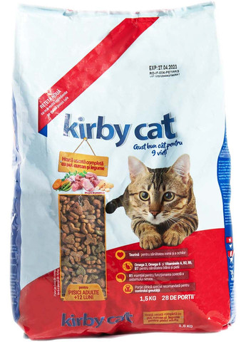 Сухий корм для котів курка індичка та овочі 1.5 кг Kirby Cat (286472919)