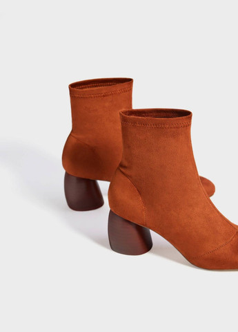 Светло-оранжевые ботильоны,кирпичный, Bershka