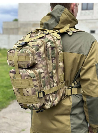 Рюкзак тактический военный B02 600D хищник зеленый пиксель No Brand (349442158)