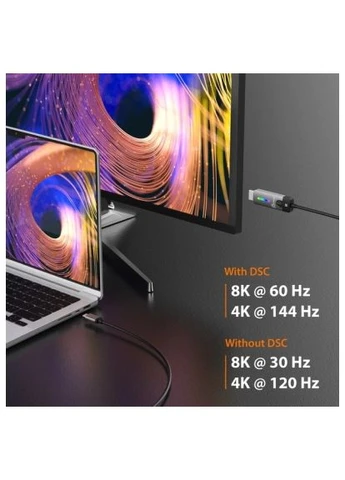 Кабель мультимедийный (JCC157-N) J5create USB-C to HDMI M 1.8m 8K 60Hz LED RGB (402302186)