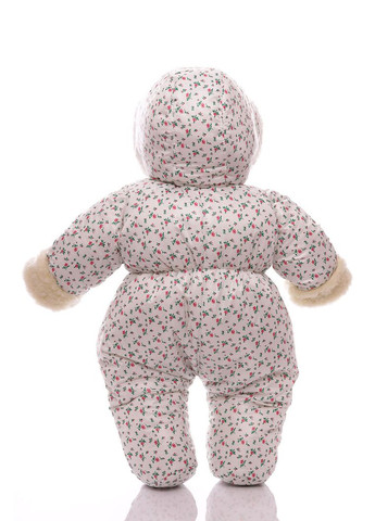 Чоловічок для дівчинки на хутрі без логотипу з принтом маленьких трояндок білий 74 см (51665) BABYKROHA (315340811)