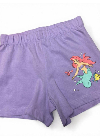 Шорти набір 2 шт дитячі легкі бавовняні на дівчинку аплікація Русалонька Дісней,рожеві, фіолетові Primark (333334312)