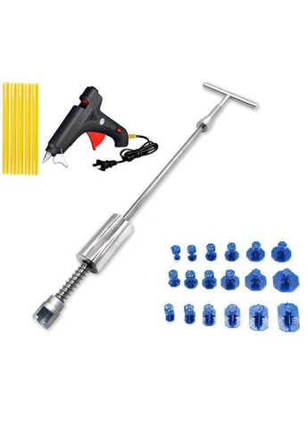 Молоток обратный для вытягивания вмятин с грибками 18 шт Клеем 5 шт + клеевой пистолет (25 предметов) (R051047) Icar (349843528)