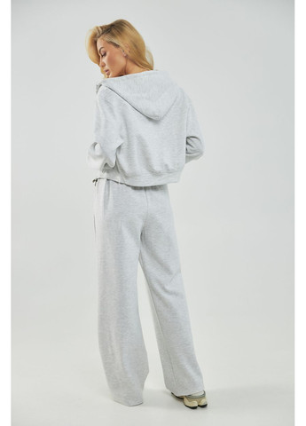 Однотонный спортивный костюм из тощи с капюшоном и прямыми брюками - светло-серый цвет Lurex (361056801)