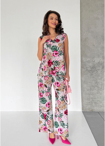 Яркий стильный летний костюм из креп-жатки INNOE Костюм (357490298)