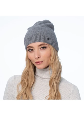 Шапка бини женская ангора серая LINDA LuckyLOOK 052-710 (322790959)