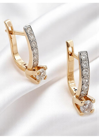 Золоті сережки з фіанітами, золото 585 проби 2121546-1с Triumph (355795678)