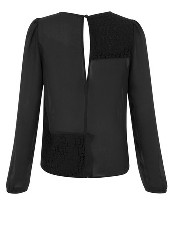 Черная демисезонная шифоновая блузка Uttam Boutique