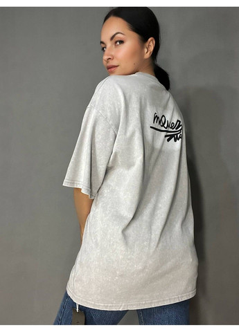 Футболка женская A-N 25008 оверсайз удлиненная вареная тай дай принт Микки маус впереди с камешками one size No Brand - (317203300)