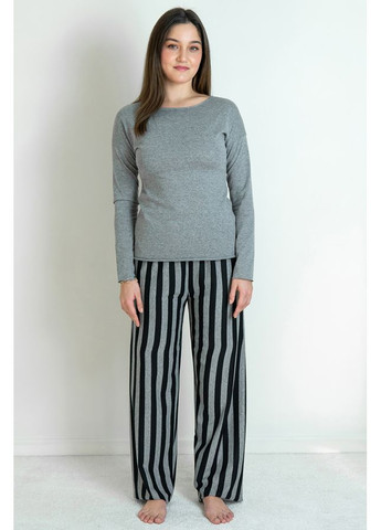 Серая всесезон комплект трикотажний з брюками coffee black Forly