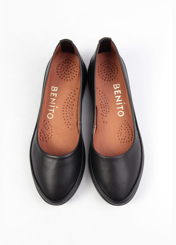 Жіночі балетки Benito | чорні однотонні натуральна шкіра (324834890)