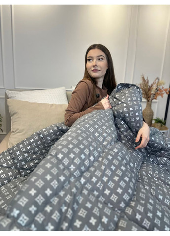 Одеяло евро стеганное зимнее из холофайбера 21518 195х210 см серое Leri Max (365680259)