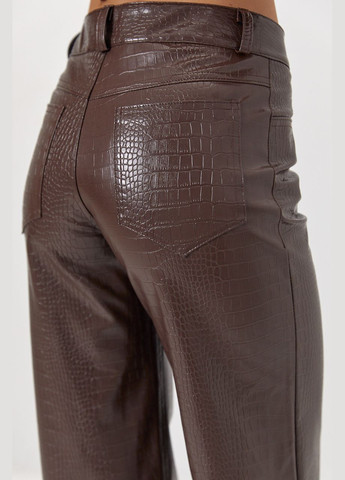Екошкіряні штани з фактурою крокодила Lurex (316575443)