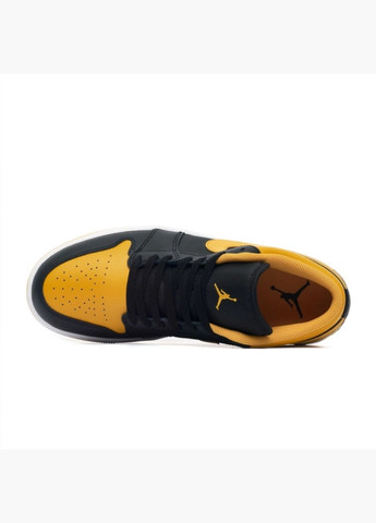 Чорні Осінні кросівки чоловічі 1 retro low ochre lifestyle shoe black/yellow 553558-072 Air Jordan