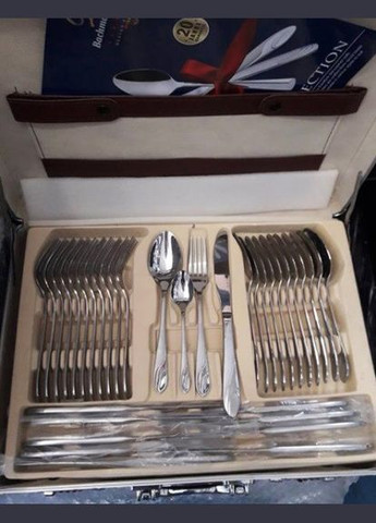 Набір столових приладів Bachmayer BM-7206 із 72 предметів у подарунковій валізі на 12 персон ложки, виделки (вилки), ножі No Brand (317170001)