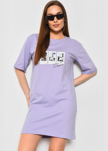 Туника женская из ткани лакоста фиолетового цвета Let's Shop (290981386)