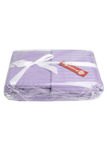 Постільний комплект євро сатин у смужку бавовна натуральна тканина набір постільного бузок IDEIA (316592107)