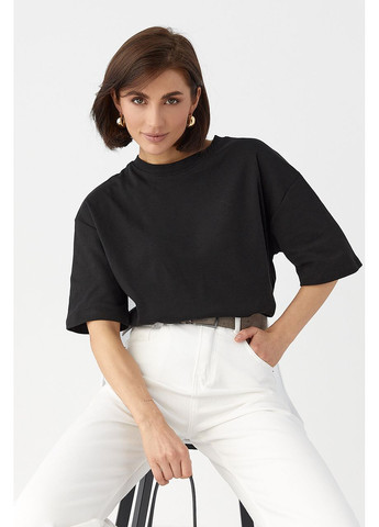 Однотонная базовая футболка - бордо цвет Lurex - (324392670)