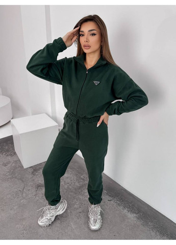 Женский теплый комбинезон из флиса зеленого цвета 35890 Fashion (368153116)