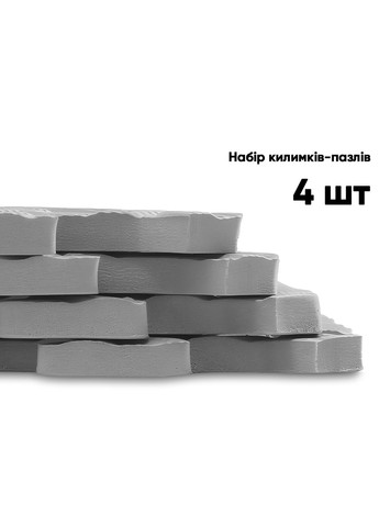 Татами мат SwallowTail 4 шт (60х60х1 см) пазл ласточкин хвост серый EasyFit (345710389)