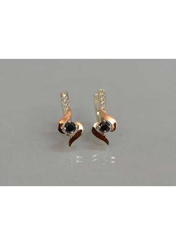 Срібні сережки з золотими вставками Silver Style (367112226)